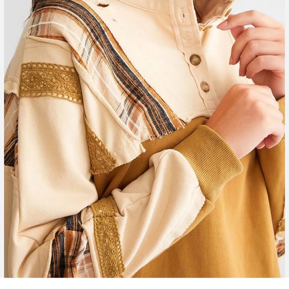 Stylish Mustard and Beige Women's Top - Picture 3 of 5